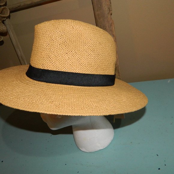 Halogen Tan Light Combo Panama Boho Straw Hat NWT - Picture 3 of 4